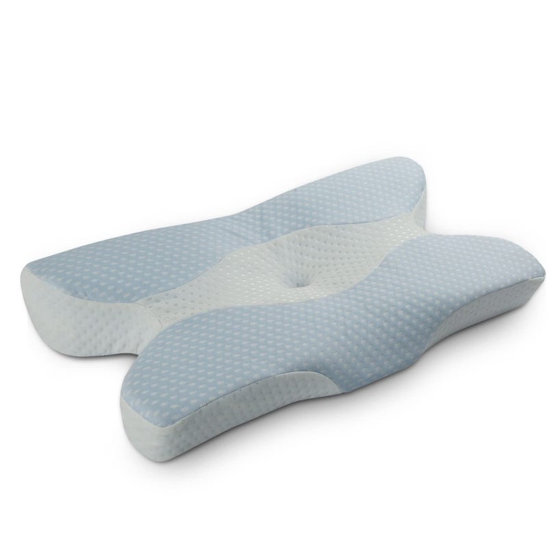 Metron Cervical Memory Foam Pillow | Contour Pillows for Neck and Shoulder Pain | Ergonomic Orthopedic Sleeping Neck Contoured Support Pillow for Side Sleepers Back and Stomach Sleepers | Washable Cover - Image 1