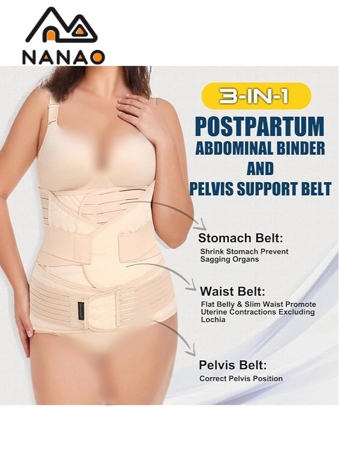 NANAO 3 in 1 Postpartum Belly Corset Belt For Waist, Postpartum Support Waist Belt Shapewear Slimming Girdl,Pelvis And Around The Stomach Very Comfortable Breathable And Under Clothes M - Image 2