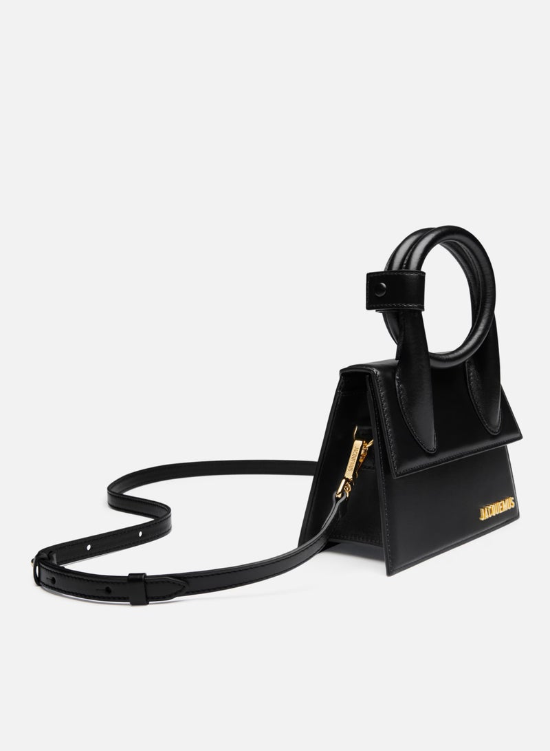 JACQUEMUS The knot Chiquito Coiled Leather Handbag With Detachable Shoulder Strap, Women's Cross-Body Bag, Women's Hand Bag, Women's Shoulder Bag, Women's Tote Bag, Women's Travel Bag, Black-18cm - Image 2
