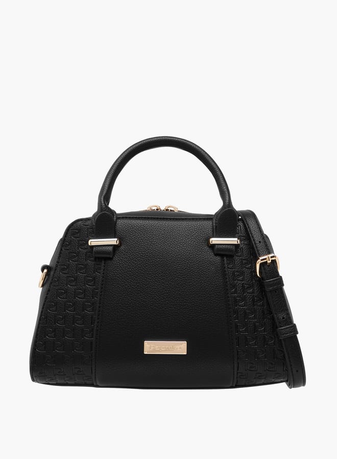 Paprika Women's Monogram Embossed Tote Bag with Double Handles and Detachable Strap  - Image 1