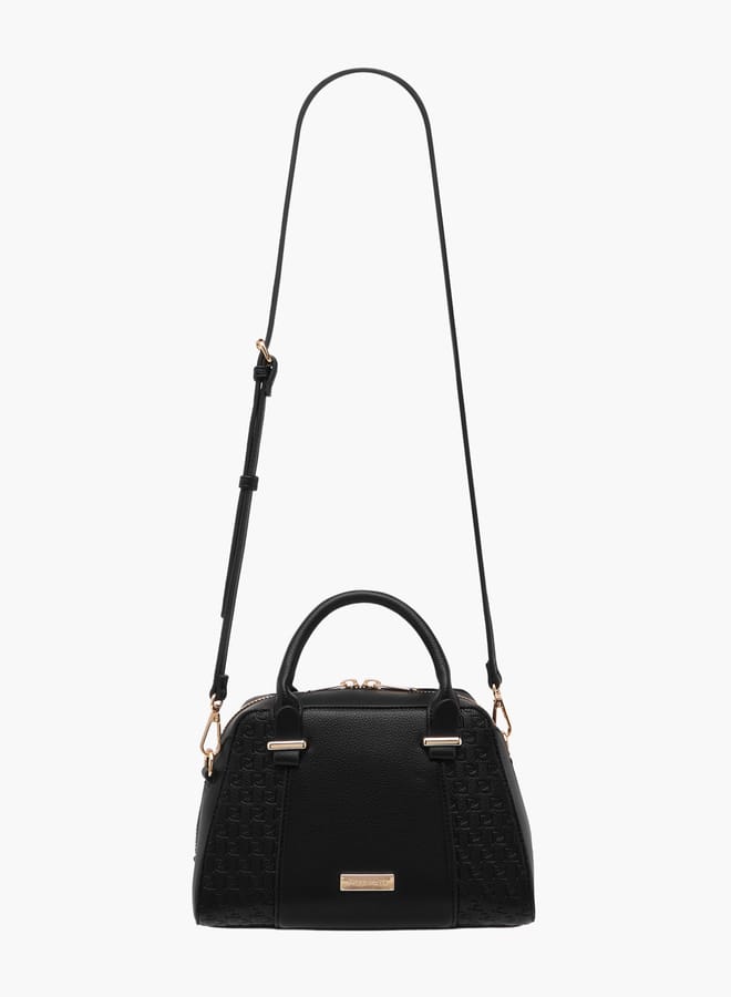 Paprika Women's Monogram Embossed Tote Bag with Double Handles and Detachable Strap  - Image 2