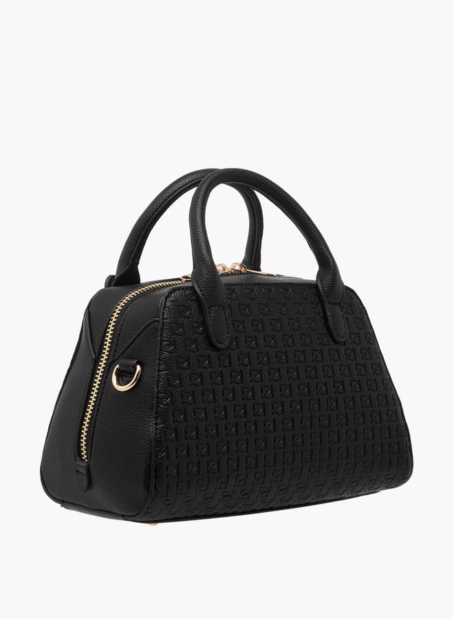Paprika Women's Monogram Embossed Tote Bag with Double Handles and Detachable Strap  - Image 3