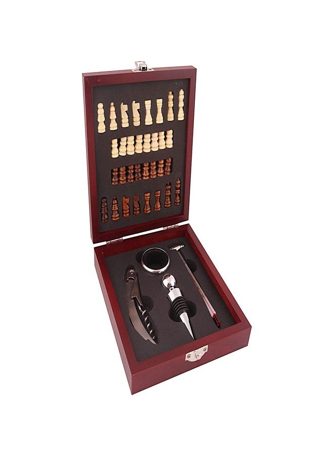 Snevil Wine Opener and Chess Set – Wooden Box - Image 1