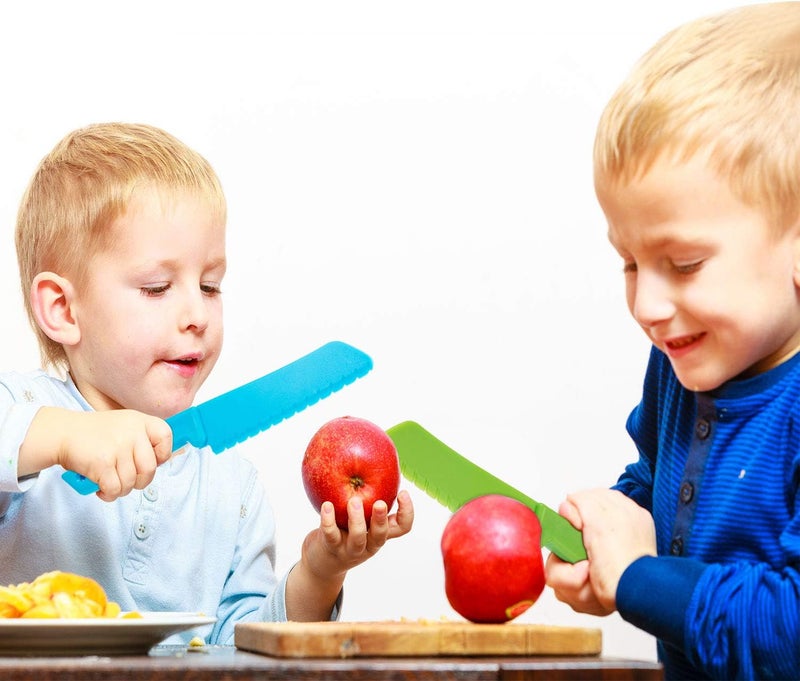 JOVITEC 10 Pieces Kid Plastic Nylon Cooking Kitchen Knife Set Children Toddler Safe Knives for Bread Lettuce and Salad - Image 3