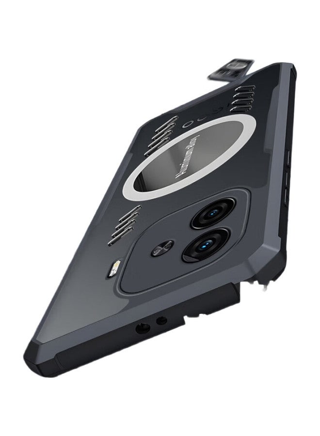 Freeson Heat Dissipation Phone Case For Vivo Iqoo Z9/Z9Turbo/Turbo+/Y200Gt, Full Lens Protection, Shockproof, Metal Magnetic, Compatible With Cooling Fans, Black - Image 2