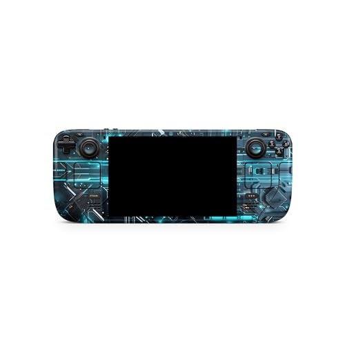 TACKY DESIGN Cyber Circuit Skin Compatible with Steam Deck Skin LCD and Compatible with Steam Deck OLED Skin, Tech Skin Premium 3M Vinyl Decal, Cute Full Wrap Blue Cover - Image 4