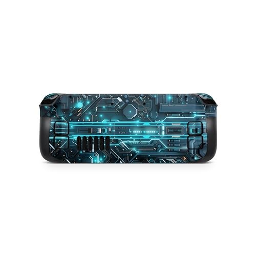 TACKY DESIGN Cyber Circuit Skin Compatible with Steam Deck Skin LCD and Compatible with Steam Deck OLED Skin, Tech Skin Premium 3M Vinyl Decal, Cute Full Wrap Blue Cover - Image 3