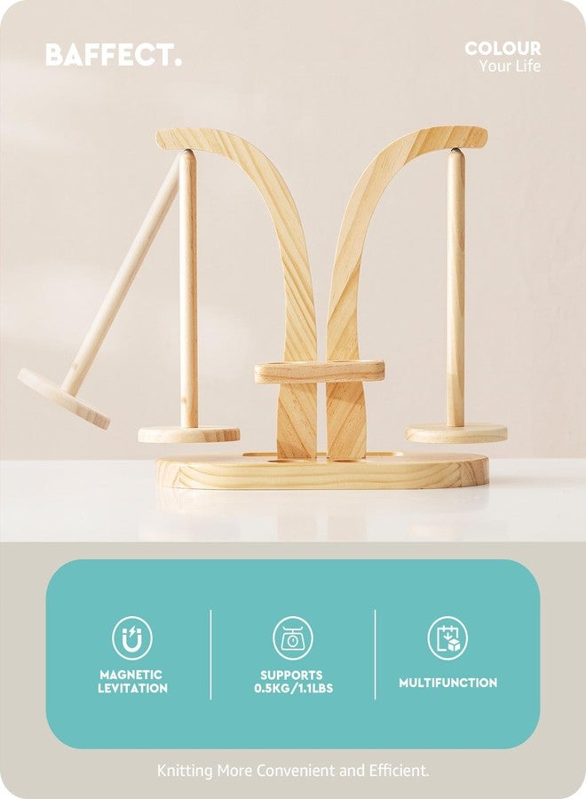 Baffect Yarn Holder Magnetic, Wool Holder Wooden with Knitting Accessories Organizer, Double Yarn Ball Holder Stand for Crochet Lovers - Image 2