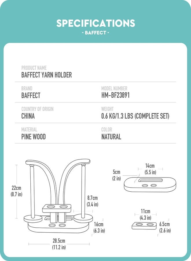 Baffect Yarn Holder Magnetic, Wool Holder Wooden with Knitting Accessories Organizer, Double Yarn Ball Holder Stand for Crochet Lovers - Image 4