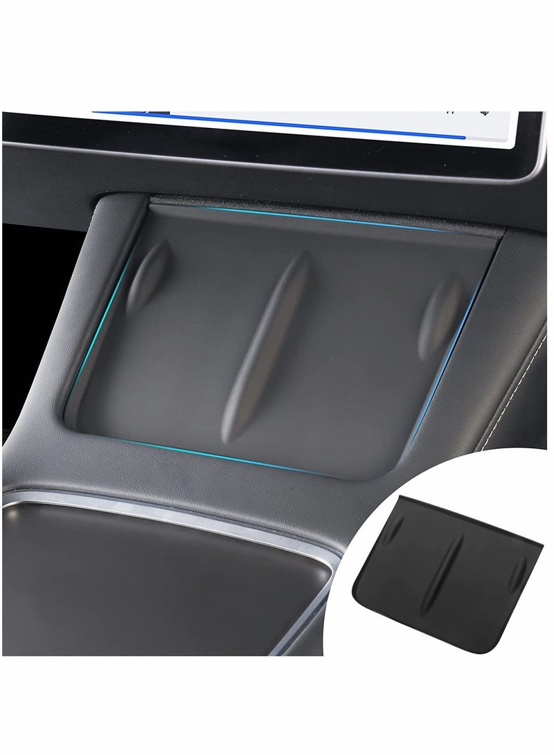 Y&D Roll over image to zoom in Car Silicone Mat, Center Console Wireless Charger Anti-skid pad interior, for 2021-2022 Tesla Model 3 Y Interior Accessories (Black)  - Image 1