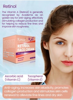 Kanza Retinol Skin Moisturizing Whitening Cream Anti-Wrinkle Anti-Aging Brightening and Lightening Pores Repair Lighten Sensitive Area Dark Spots Hyaluronic Acid Active Retinol Added 30ml  - Image 5