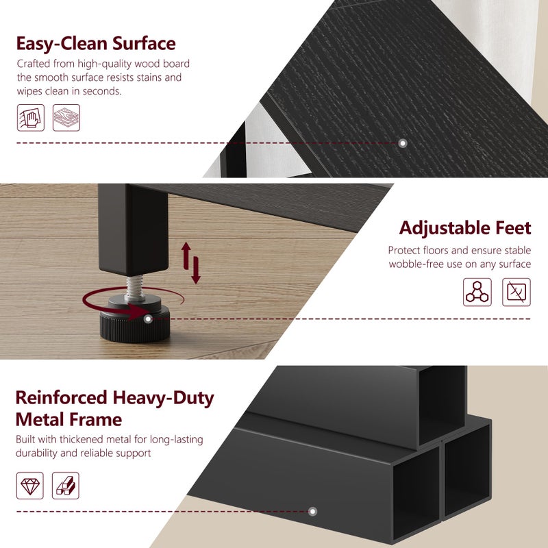 Heybly Small Narrow Side Table for Small Space, Thin Bedside Table, Slim Sofa Table, Skinny End Table, 25.2" Tall Nightstand, Couch Table for Living Room, Bedroom, Study, Balcony, Black, HET005BK1 - Image 5