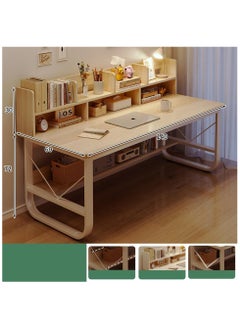 AIWANTO Desk with Storage PC Multifunctional Home Office Modern Laptop Sturdy Shelves Simple Stylish Workstation Study Table Wood 140x102x60cm  - Image 2
