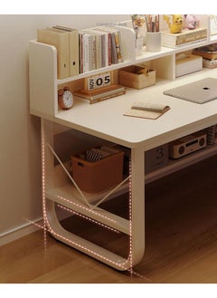 AIWANTO Desk with Storage PC Multifunctional Home Office Modern Laptop Sturdy Shelves Simple Stylish Workstation Study Table Wood 140x102x60cm  - Image 3