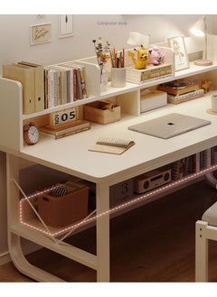 AIWANTO Desk with Storage PC Multifunctional Home Office Modern Laptop Sturdy Shelves Simple Stylish Workstation Study Table Wood 140x102x60cm  - Image 4