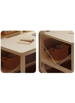 AIWANTO Desk with Storage PC Multifunctional Home Office Modern Laptop Sturdy Shelves Simple Stylish Workstation Study Table Wood 140x102x60cm  - Image 5