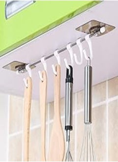 VIHAX Plastic Magic Sticker Series Self Adhesive Bathroom Towel Hanger Hook Rail/Utensil Rack (6 Hooks, 40 x 7 cm, Silver) - pzsku/Z56068158C106CCD83463Z/45/_/1724096851/57368c64-456e-4b24-b3b5-3565b6486dec