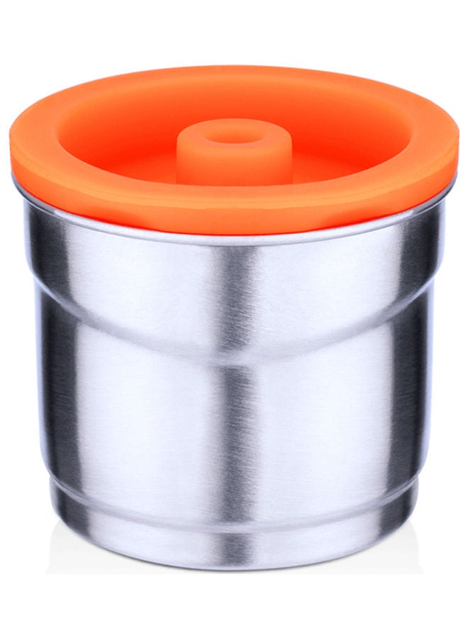 Stainless Steel Refillable Coffee Cup Filter Silver/Orange - Image 1