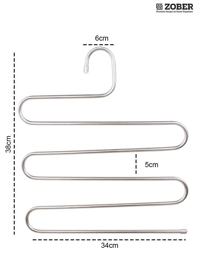 زوبير 5 Layer S Shaped Stainless Steel Hanger (1 Pack) - Image 5