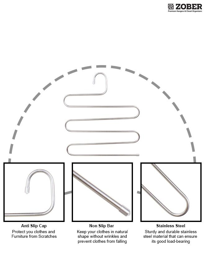 زوبير 5 Layer S Shaped Stainless Steel Hanger (1 Pack) - Image 3