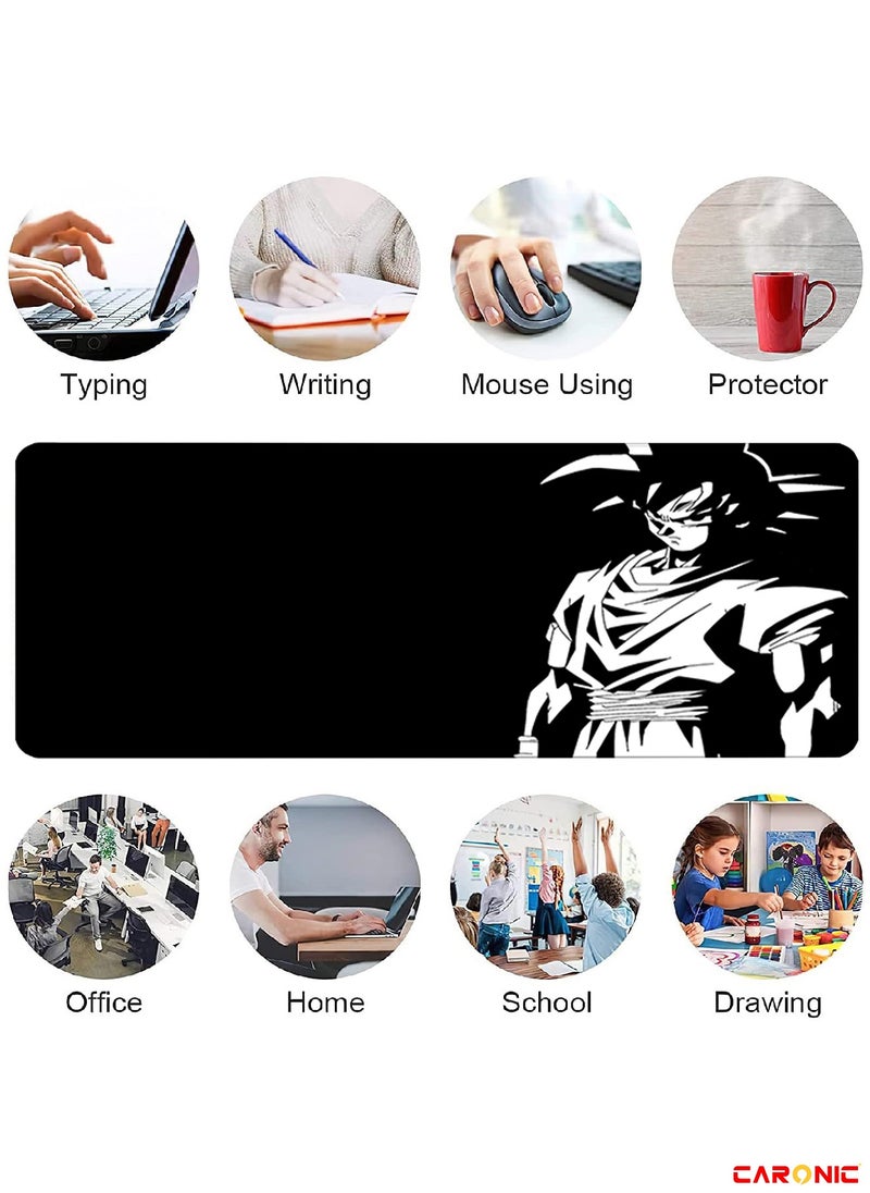 CARONIC - Large Gaming Mouse Pad with Superior Micro Weave Cloth Extended Desk Mousepad with Stitched Edges Non-Slip Base Water Resist Keyboard Pad For Gamer And Office Home DBZ 143 - Image 1