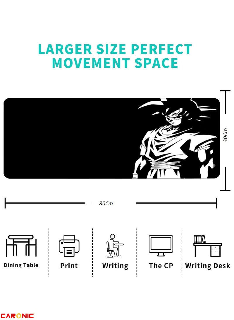 CARONIC - Large Gaming Mouse Pad with Superior Micro Weave Cloth Extended Desk Mousepad with Stitched Edges Non-Slip Base Water Resist Keyboard Pad For Gamer And Office Home DBZ 143 - Image 1