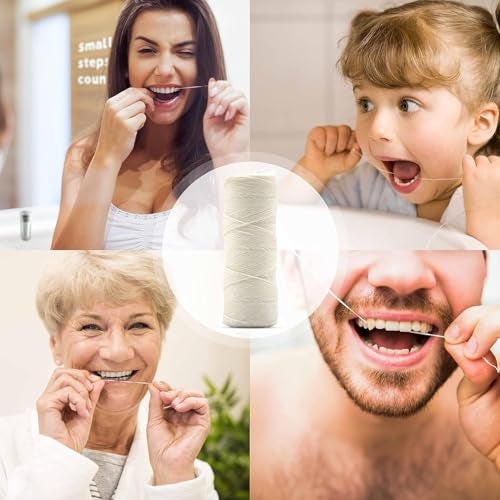 Bambaw Refill Silk Dental Floss | Candelilla Wax Tooth Floss | Natural Dental Tape | Plastic Free Dental Floss | Eco Floss | Stainless Steel | Zero Waste Floss | Silk Floss | Mint | 2 x 55 Yards | Bambaw - Image 5