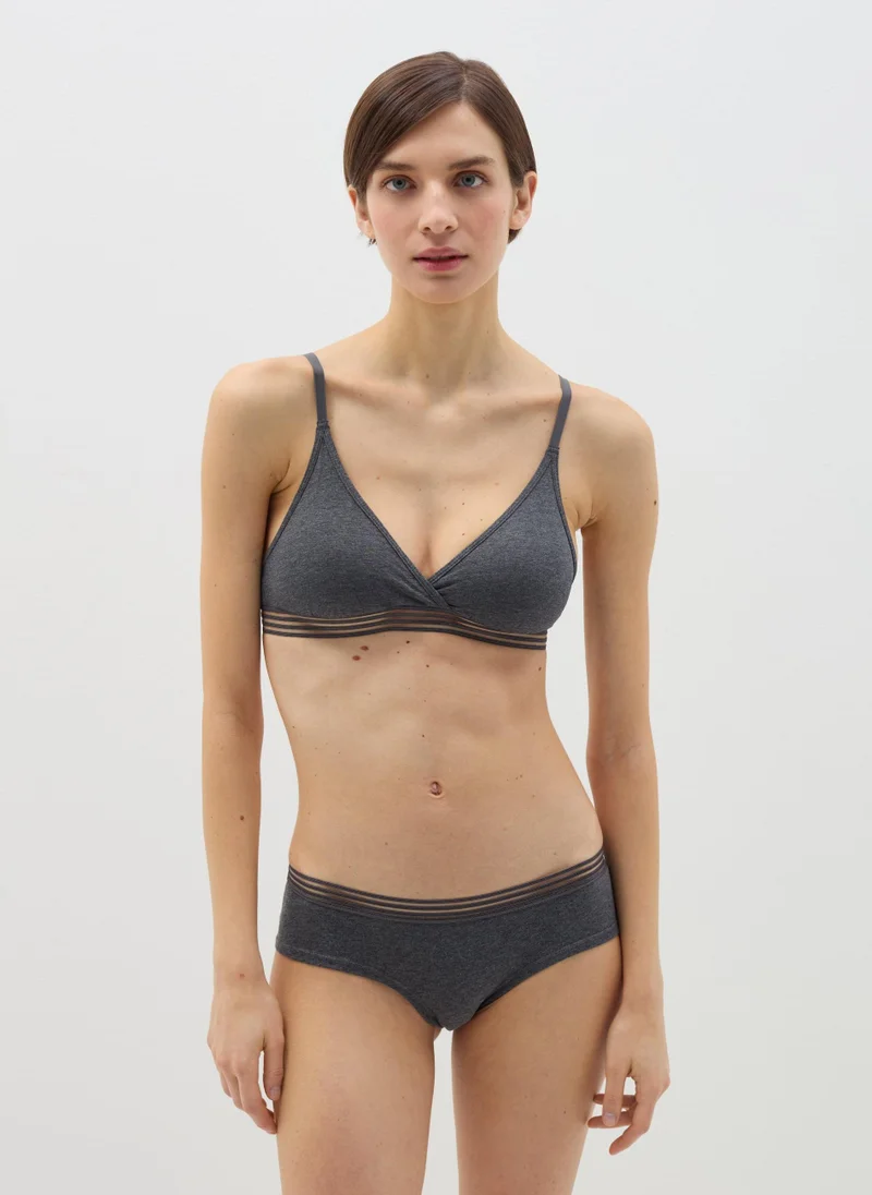 او في اس The Triangle Stretch Cotton Soft Triangle Bra