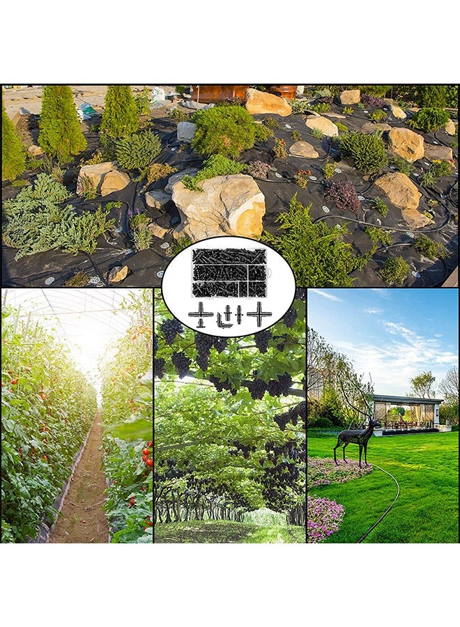 MVAQKLM مجموعة وصلات ري مسننة، 280 قطعة، وصلات ري بالتنقيط، وصلات مسننة 0.25 بوصة، مجموعة وصلات أنابيب لأصيص الزهور والحديقة (وصلات مستقيمة، وصلات مفردة، وصلات ثلاثية، وصلات مرفقية، سدادة طرفية، وصلة رباعية الاتجاهات) - Image 4