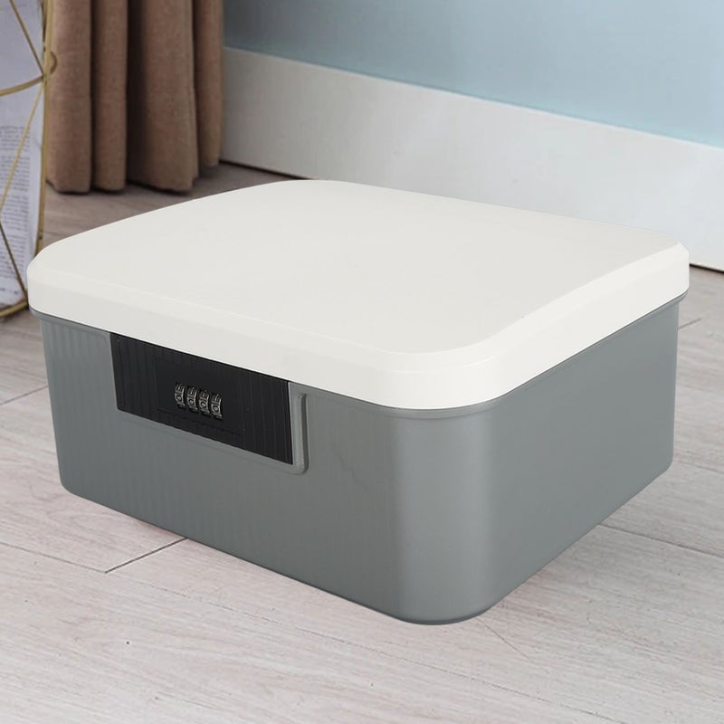 9L Capacity Lockable Storage Trunk for Files Document Organizer Double Layer Password Storage Locking Box Lake Blue - Image 5