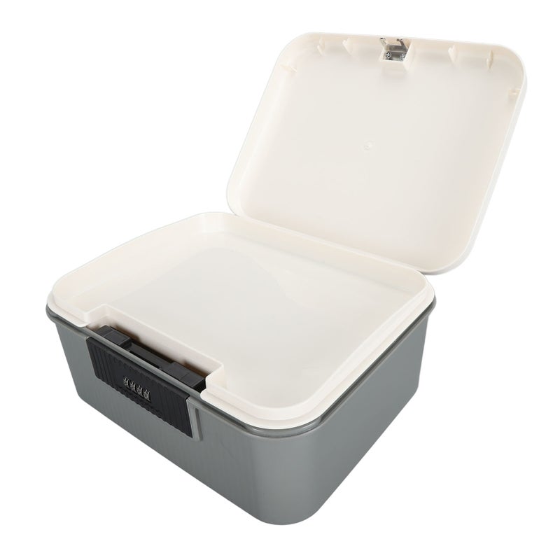 9L Capacity Lockable Storage Trunk for Files Document Organizer Double Layer Password Storage Locking Box Lake Blue - Image 3