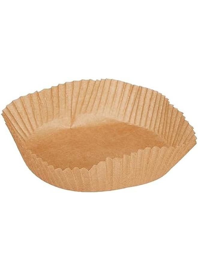 SHOWAY 100 Pcs Air Fryer Disposable Paper Liner Non Stick Air Fryer Liners Round Food Grade Baking Paper For Air Fryer Oven Roasting Microwave Nature 6.3Inch 16Cm Brown - Image 3