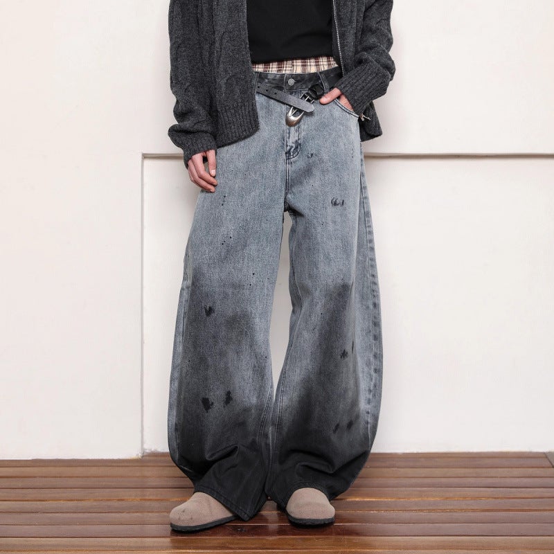 Unisex Classic Denim Jeans Loose Fit Daily Outdoor Wear - Image 2