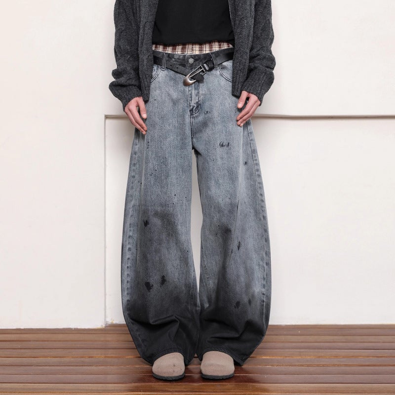Unisex Classic Denim Jeans Loose Fit Daily Outdoor Wear - Image 1