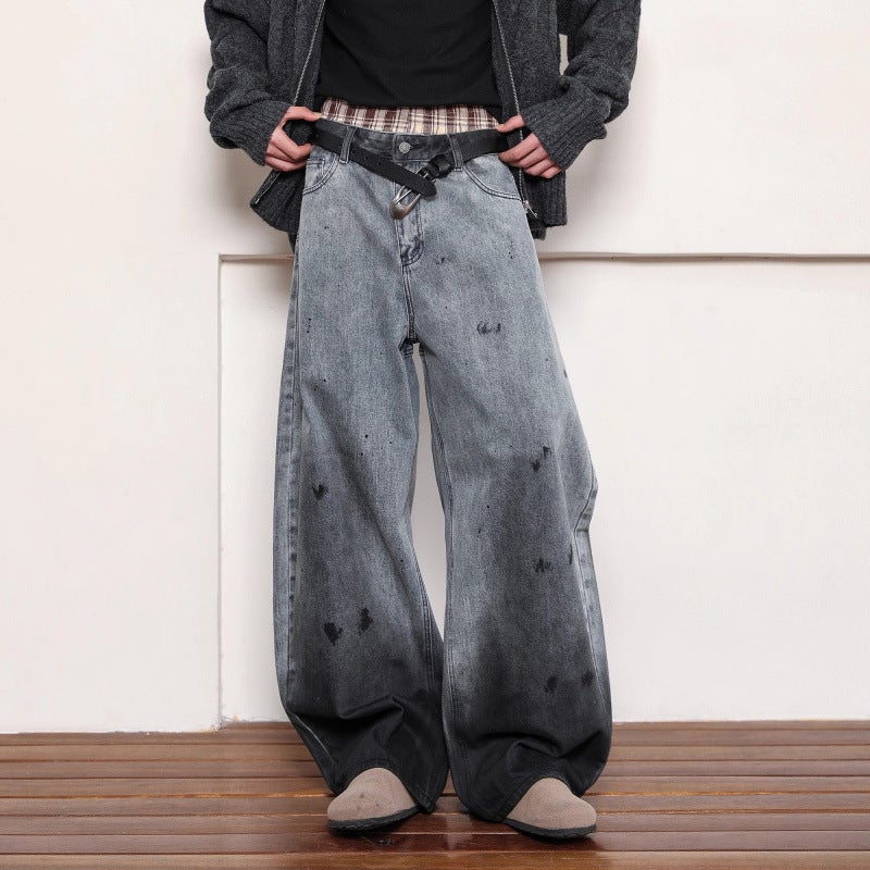 Unisex Classic Denim Jeans Loose Fit Daily Outdoor Wear - Image 3