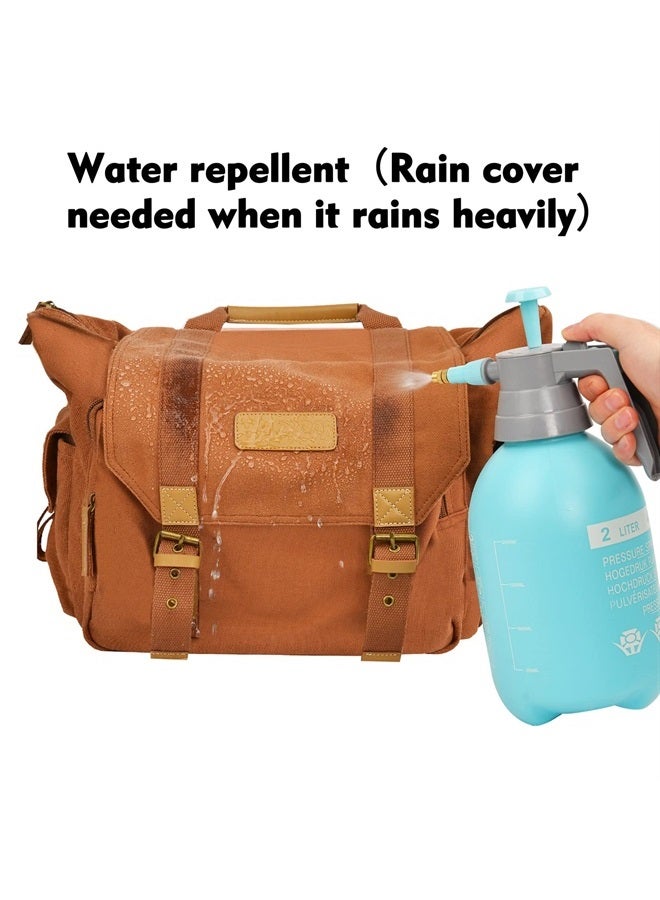 Caden Camera Bag Case Canvas Compatible for Nikon, Canon, Sony DSLR/SLR Mirrorless Camera with Tripod Holder, Camera Shoulder Messenger Bag for Men/Women (3.0 Coffee)