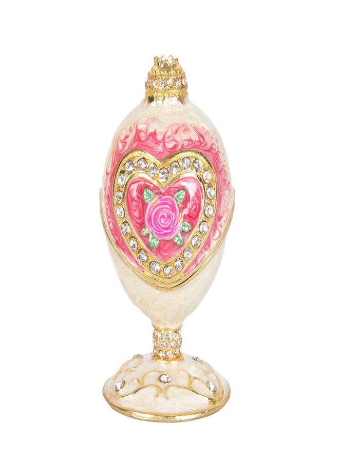 QIFU Hand Painted Easter Egg Style Decorative Hinged Jewelry Trinket Box Unique Gift for Family - Image 1