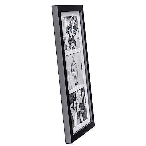 Malden 5x7 3-Opening Matted Collage Picture Frame - Displays Three 5x7 Pictures - Black - Image 2