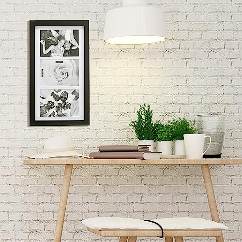 Malden 5x7 3-Opening Matted Collage Picture Frame - Displays Three 5x7 Pictures - Black - Image 4