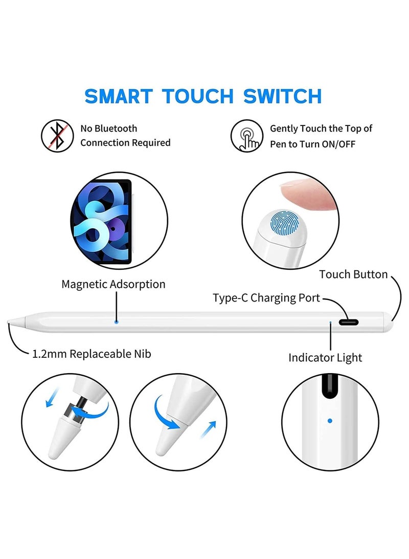 Stylus Pen for iPad with Tilt Sensitive and Magnetic Design, Digital Pencil Compatible with 2018 and Later Model, Apple iPad Pro 11/12.9 Inch - Image 3