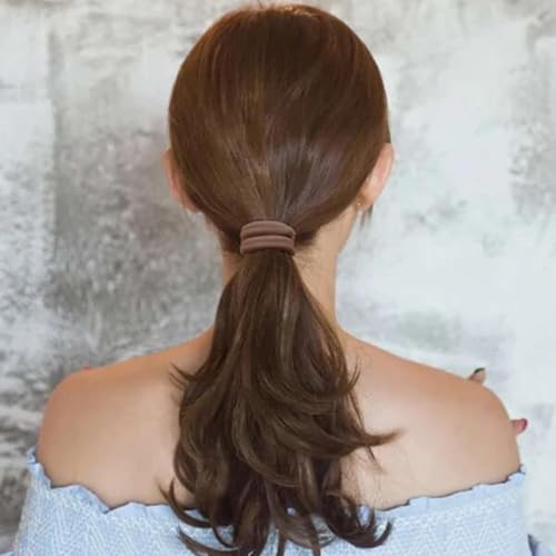 Elina 60 Pcs Dark Colors Ponytail Holders Hair Ties Rubber Bands for School Girls, Women Cotton Soft for Thick Elastic Scrunchie Non-slip Stretchable Head Elastic (Pack of 60) - Image 3