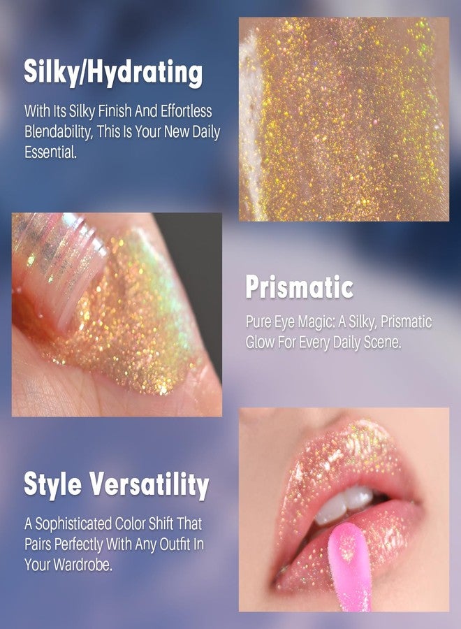 CHARMACY Aurora Chameleon Moisturizing Lip Gloss, MultiColor Shifting Shimmer Lip Gloss, Hydrating Non-Sticky Formula Glitter Lip Glaze, Easy to Apply, Long-Lasting, High-Shine Sheer Finish #02 - Image 4