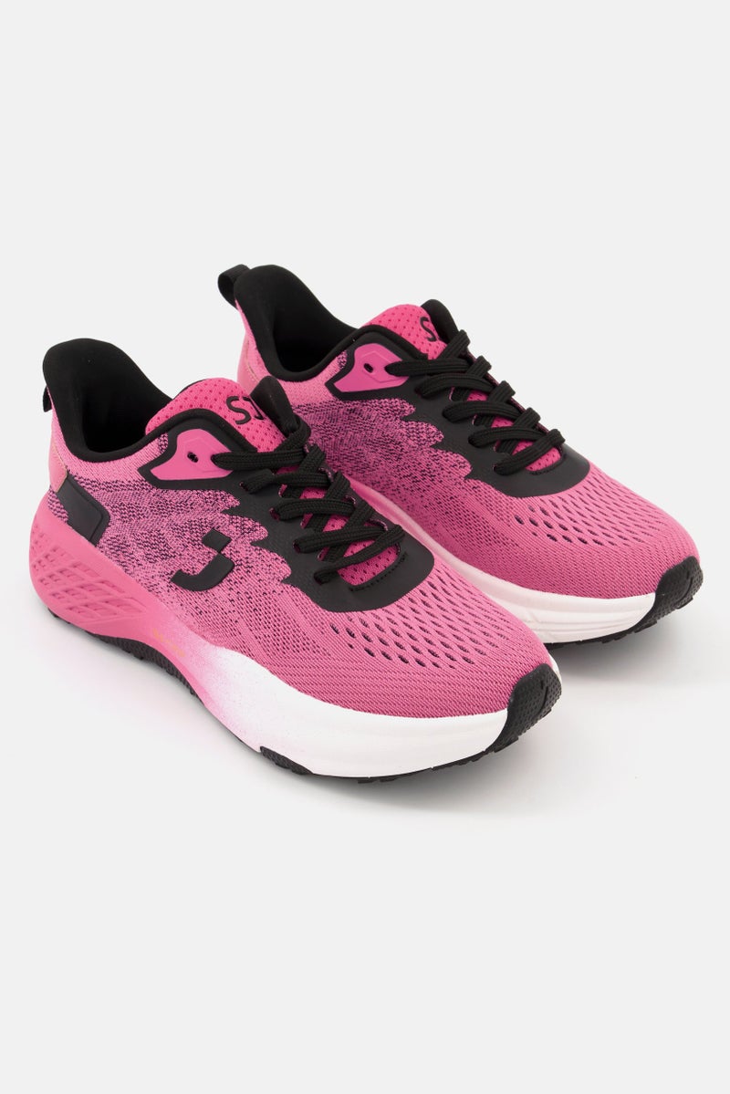 SAFETY JOGGER Women Brand Logo Lace Up Running Shoes, Pink  - Image 1