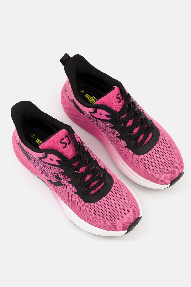 SAFETY JOGGER Women Brand Logo Lace Up Running Shoes, Pink  - Image 3
