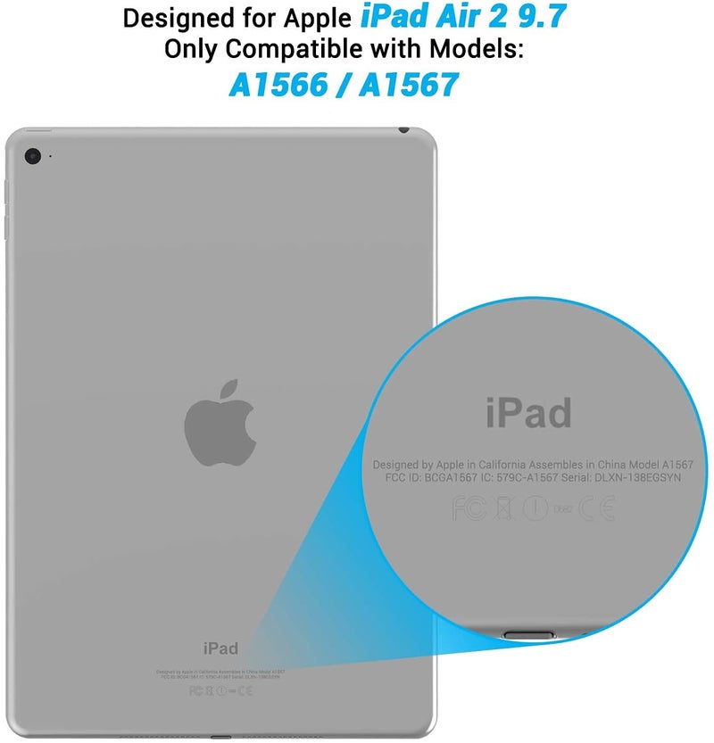 Asgens Case for iPad Air 2 2014 9.7'', Transparent Slim Silicone Soft TPU Tablet Computer Case Shock Absorption for iPad Model A1566 A1567 - Image 2