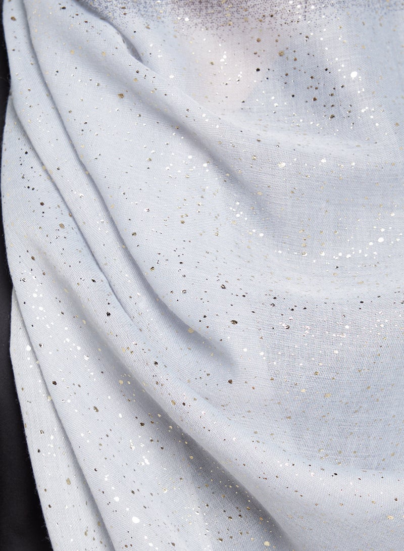 Khizana Ombre Metallic Print Long Hijab Scarf - Image 4