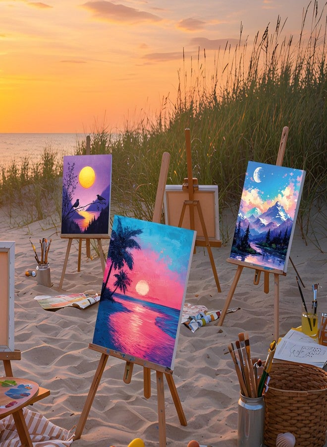 Sherr 12 Pcs Pre Drawn Canvas Pre Printed Canvas Set for Adults Cute Printed to Paint Set Theme Painting for Summer Party Favor (Beautiful View,8 x 10 Inch) - Image 5