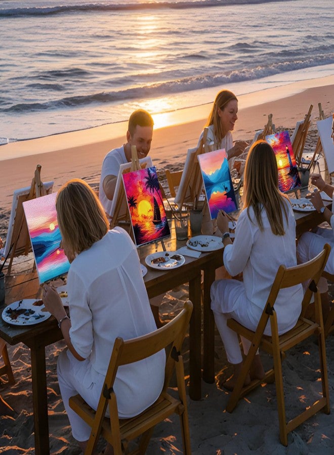 Sherr 12 Pcs Pre Drawn Canvas Pre Printed Canvas Set for Adults Cute Printed to Paint Set Theme Painting for Summer Party Favor (Beautiful View,8 x 10 Inch) - Image 2