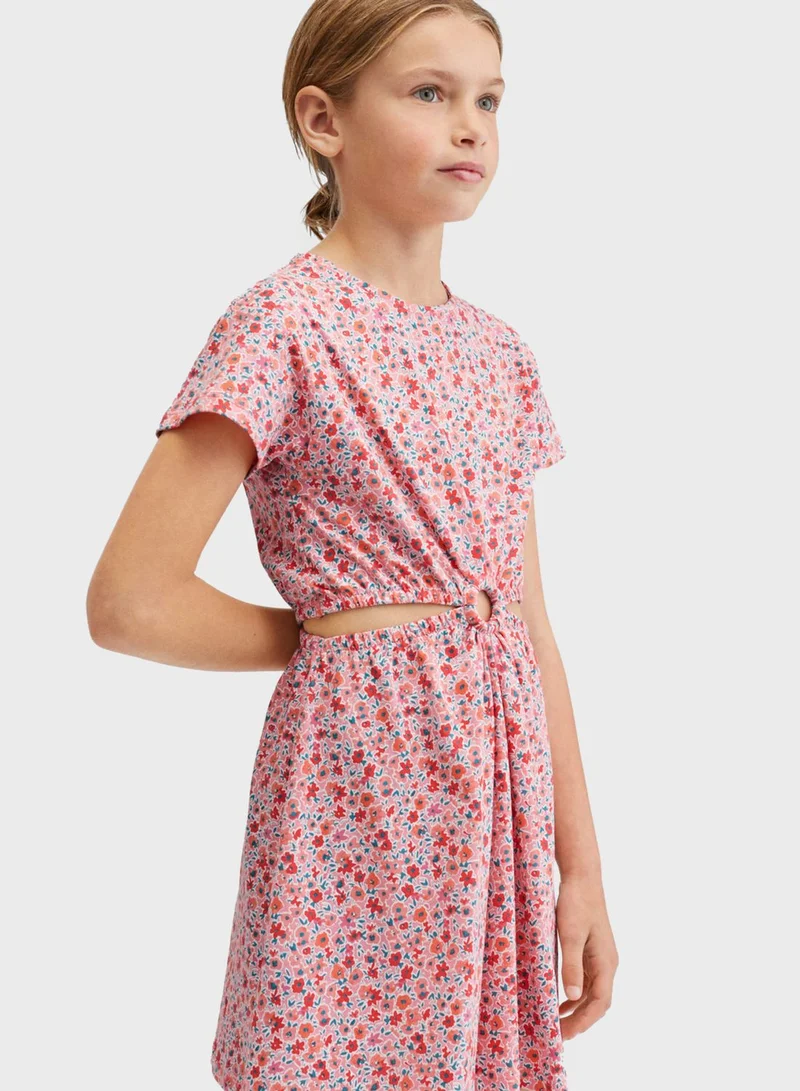 MANGO Kids Cut Out Detail Dress