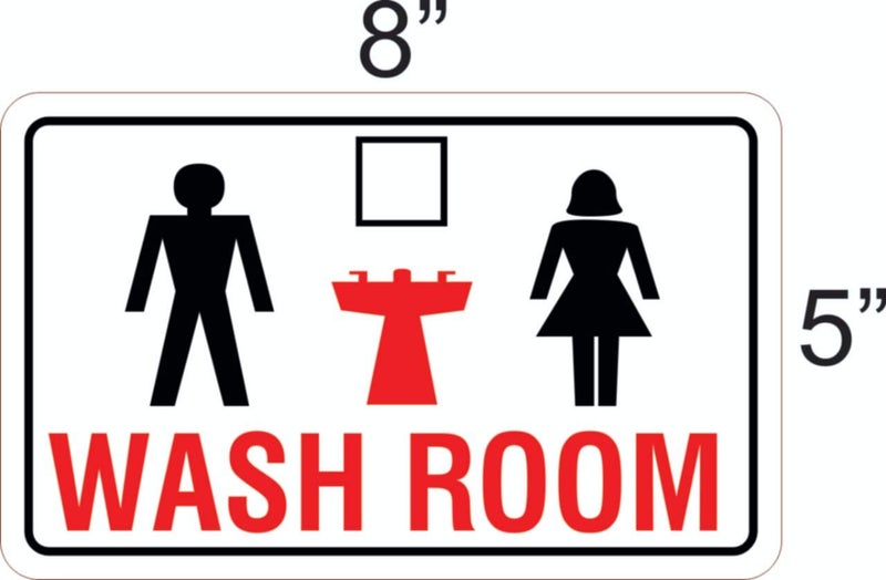 ESPLANADE Toilet Restroom Wash Room Sign Decal Sticker - Easy to Mount Weather Resistant Long Lasting Ink Size (8" x 5") - Image 1